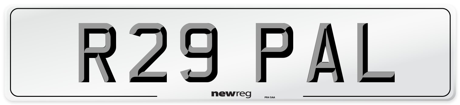 R29 PAL Number Plate from New Reg